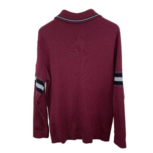 Vintage Curling Sweater Mens Large 100% Wool Full Zip Shawl Collar Hipster Retro - Picture 4 of 4